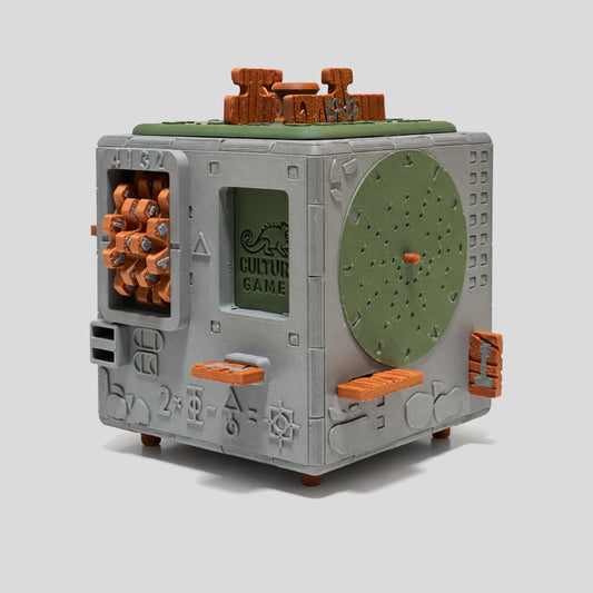 Detalle de los mecanismos de la Escape Puzzle Box Runestone fabricada en 3D
